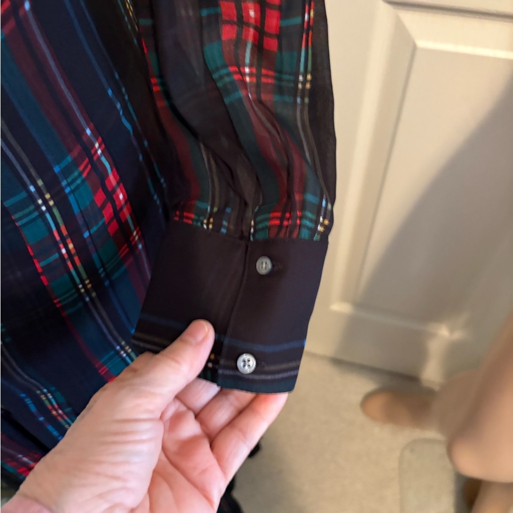 Women’s J. Crew size XXS Elegant Plaid Sheer Dress NWT $268 - Picture 10 of 12